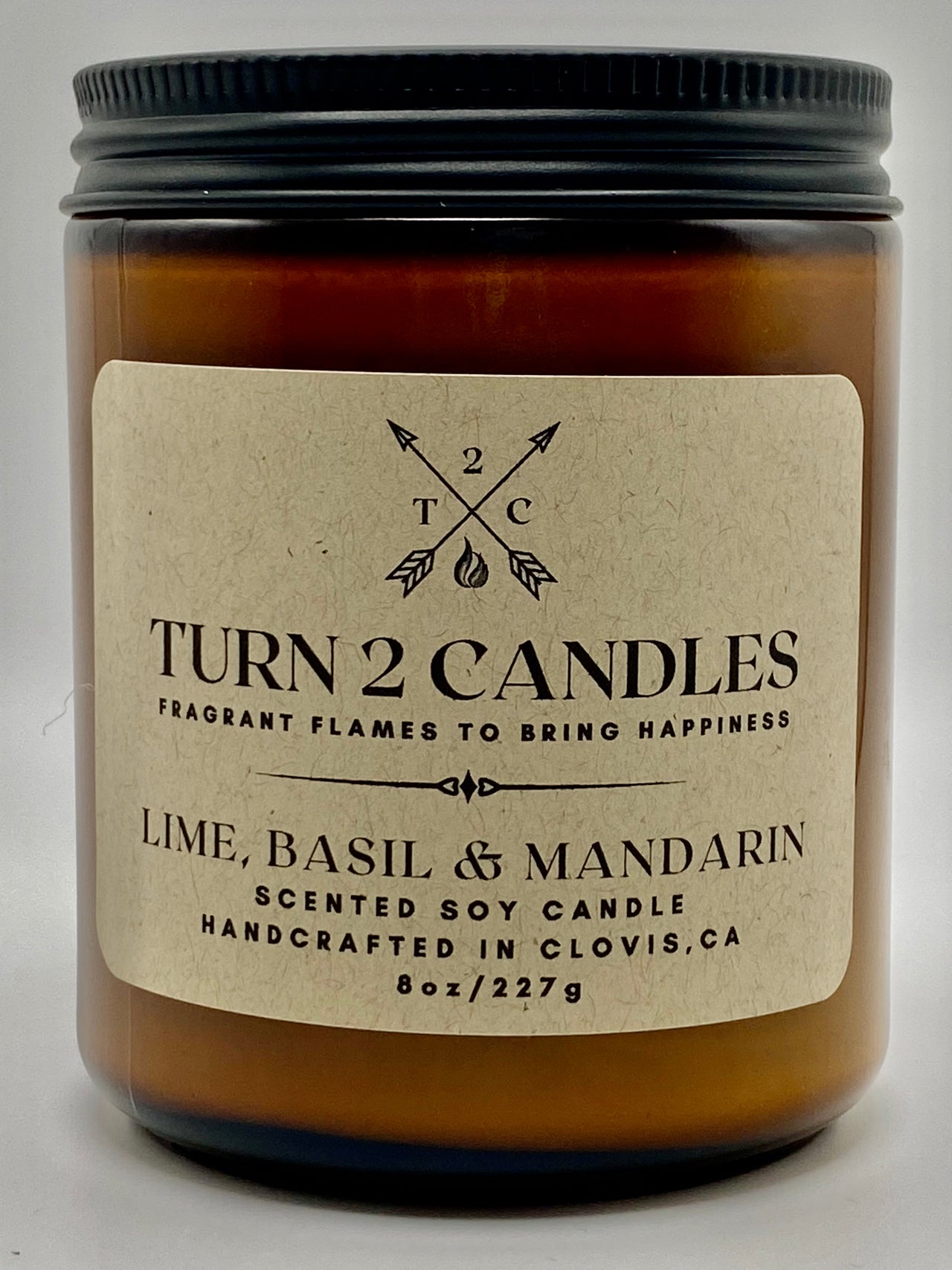 Soy Wax Candle - Lime, Basil, and Mandarin - Premium Candle from Turn2Candles - Just $12! Shop now at Turn2Candles