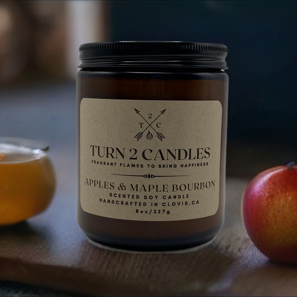 Soy Wax Candle - Apples and Maple Bourbon - Premium Candle from Turn2Candles - Just $12! Shop now at Turn2Candles