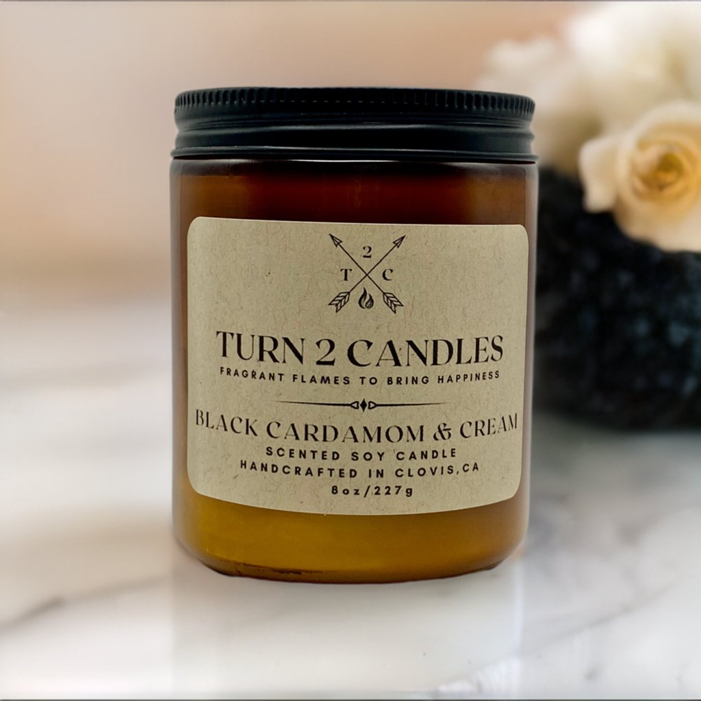 Soy Wax Candle - Black Cardamom and Cream - Premium Candle from Turn2Candles - Just $12! Shop now at Turn2Candles