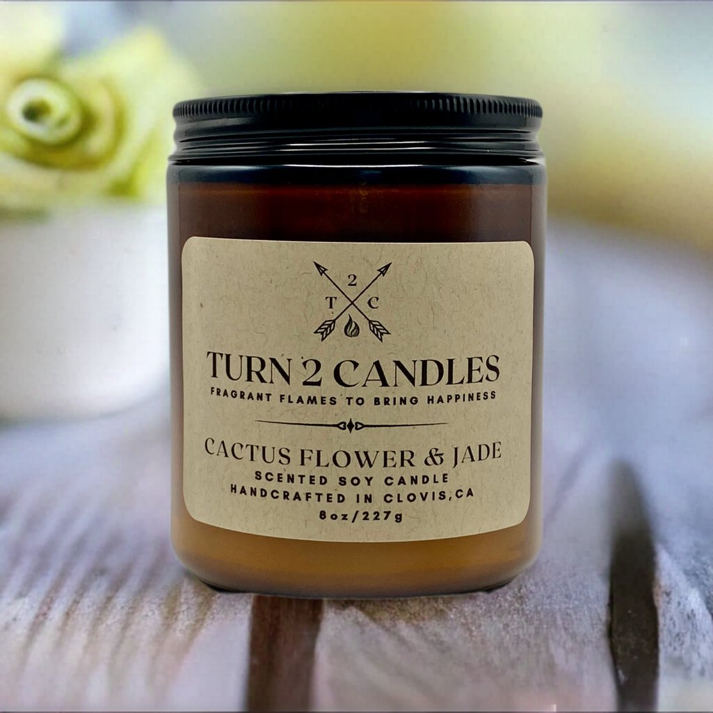 Soy Wax Candle - Cactus Flower and Jade - Premium Candle from Turn2Candles - Just $12! Shop now at Turn2Candles