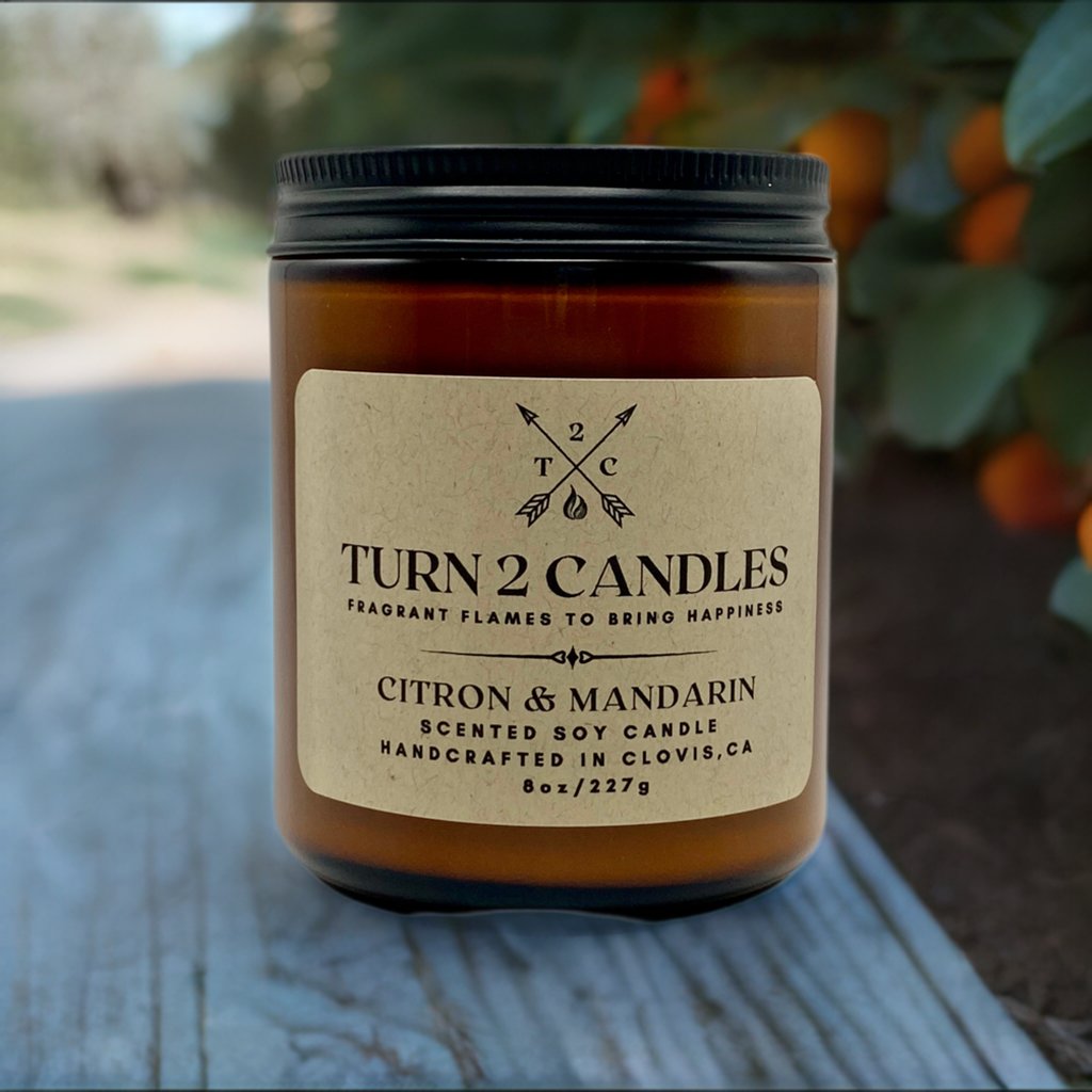 Soy Wax Candle - Citron and Mandarin - Premium Candle from Turn2Candles - Just $12! Shop now at Turn2Candles