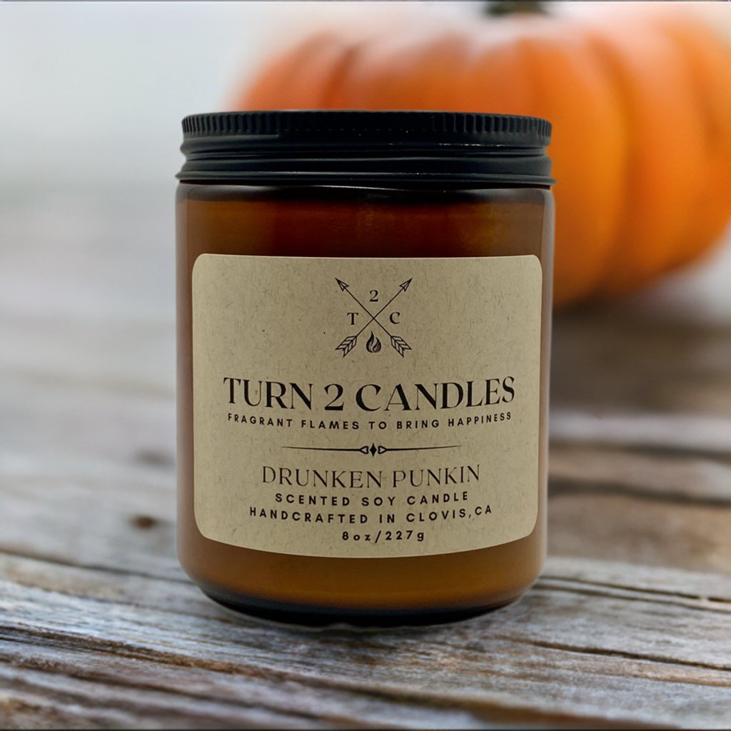 Soy Wax Candle - Drunken Punkin - Premium Candle from Turn2Candles - Just $12! Shop now at Turn2Candles