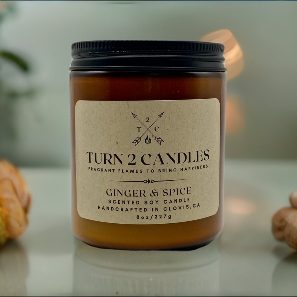 Soy Wax Candle - Ginger and Spice - Premium Candle from Turn2Candles - Just $12! Shop now at Turn2Candles