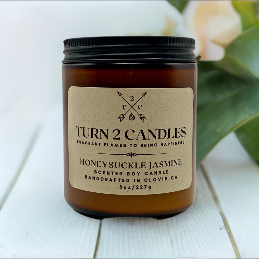 Soy Wax Candle - Honeysuckle Jasmine - Premium Candle from Turn2Candles - Just $12! Shop now at Turn2Candles