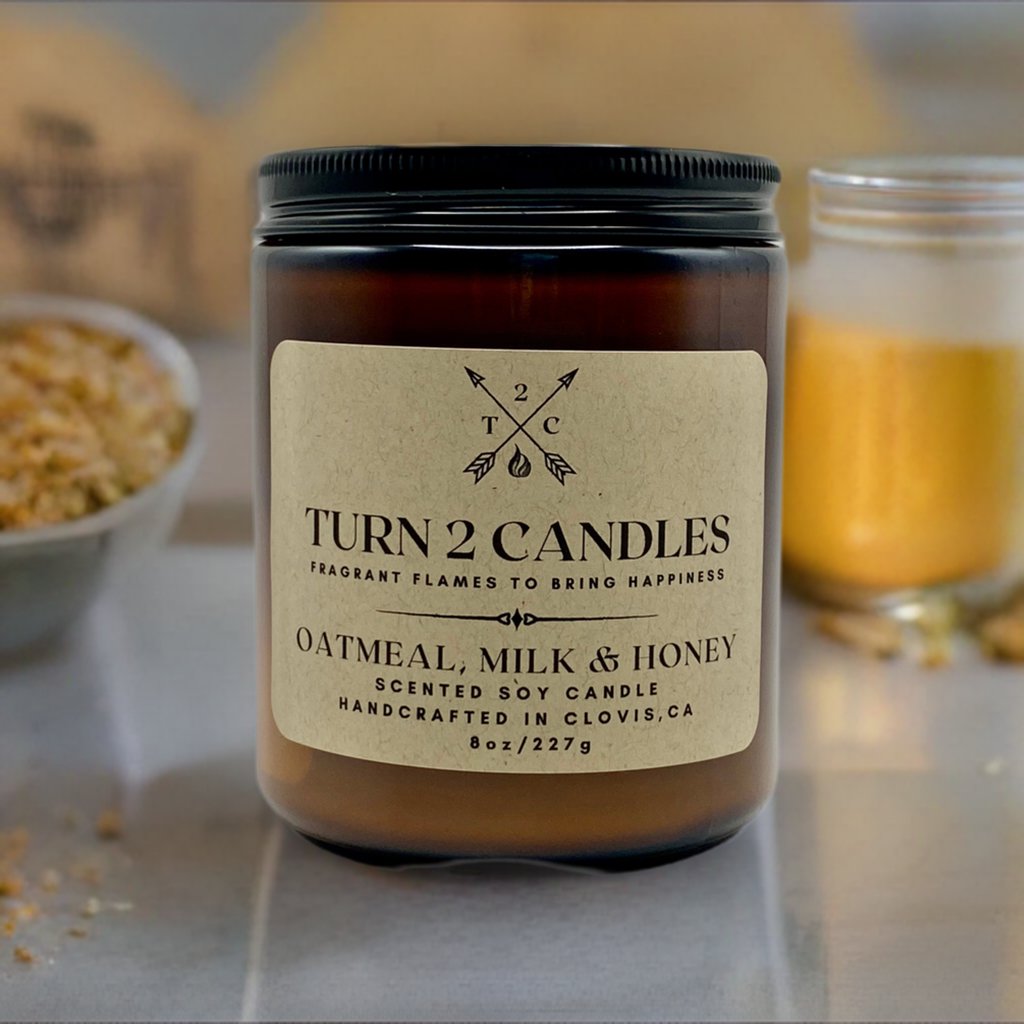 Soy Wax Candle - Oatmeal, Milk, and Honey - Premium Candle from Turn2Candles - Just $12! Shop now at Turn2Candles