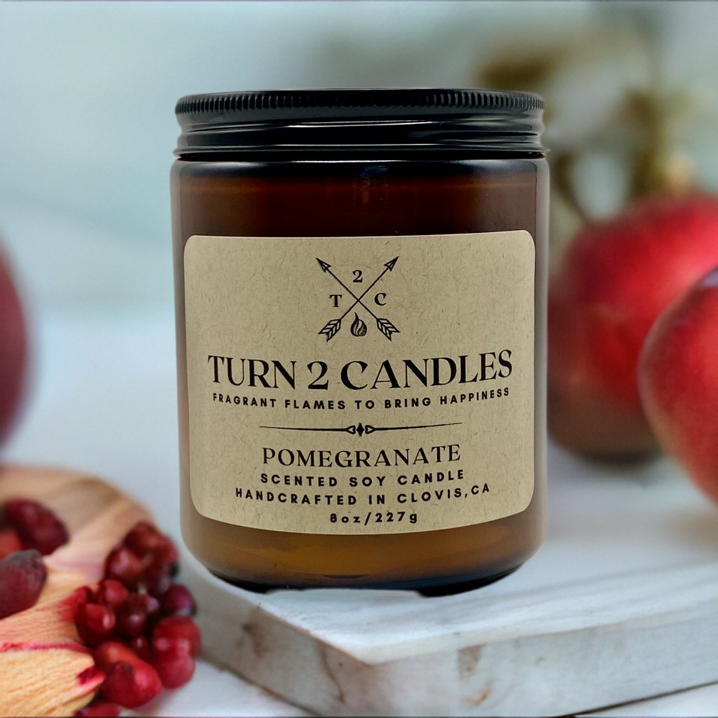 Soy Wax Candle - Pomegranate - Premium Candle from Turn2Candles - Just $12! Shop now at Turn2Candles