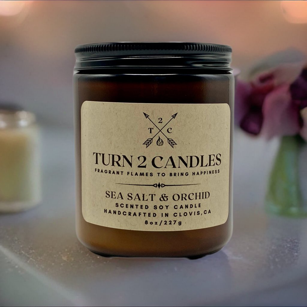 Soy Wax Candle - Sea Salt and Orchid - Premium Candle from Turn2Candles - Just $12! Shop now at Turn2Candles