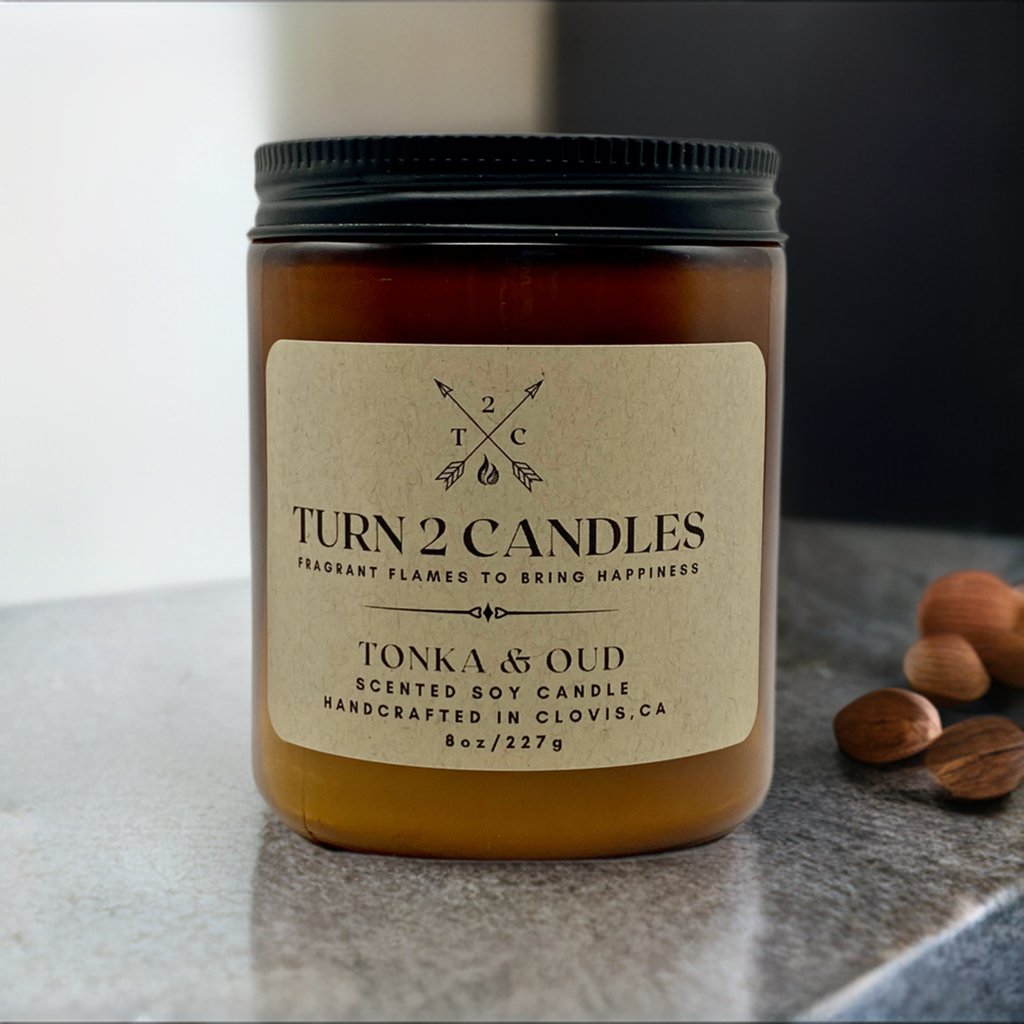 Soy Wax Candle - Tonka and Oud - Premium Candle from Turn2Candles - Just $12! Shop now at Turn2Candles