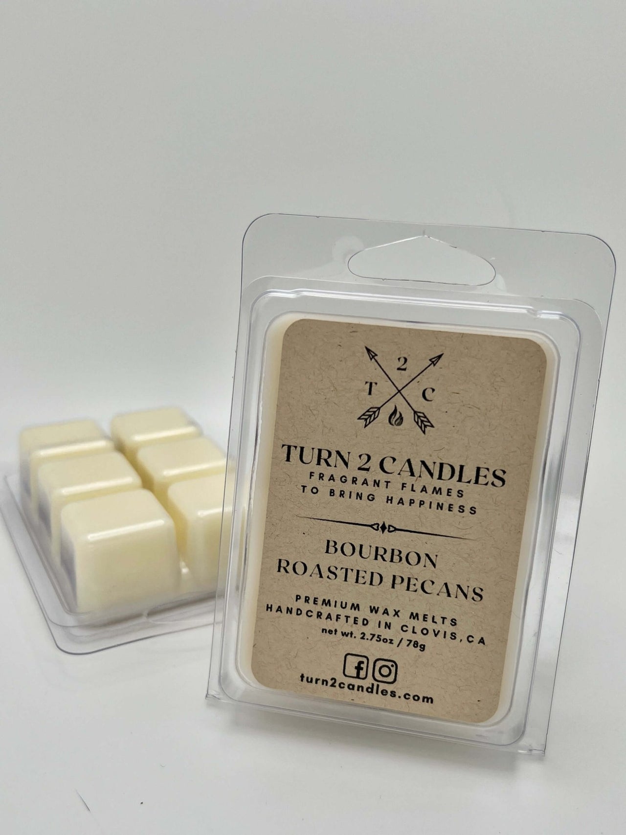 Soy Wax Melt - Bourbon Roasted Pecans - Premium Wax Melt from Turn2Candles - Just $5! Shop now at Turn2Candles