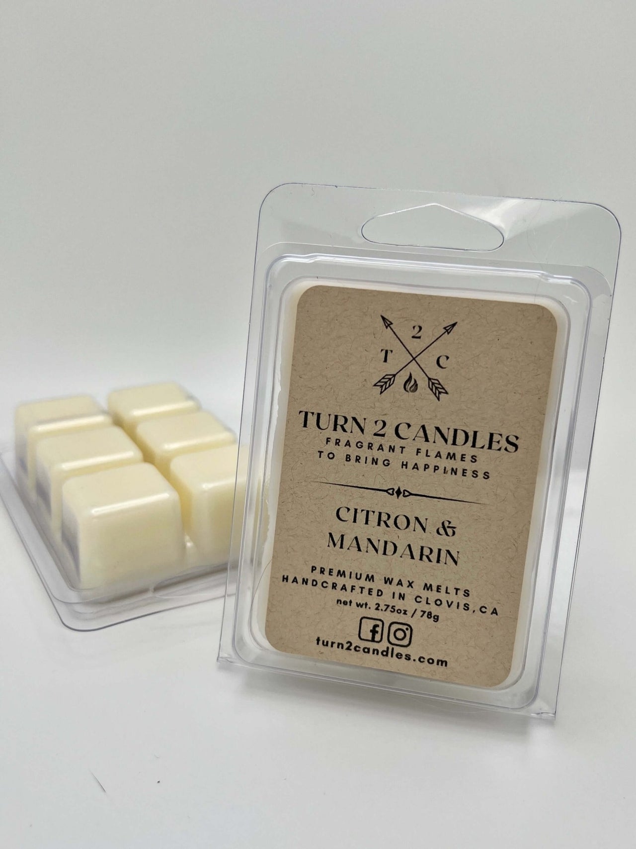 Soy Wax Melt - Citron and Mandarin - Premium Wax Melt from Turn2Candles - Just $5! Shop now at Turn2Candles