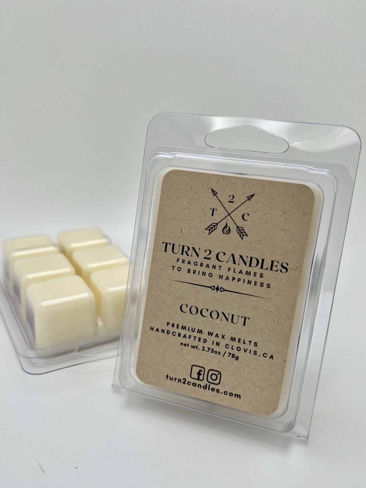 Soy Wax Melt - Coconut - Premium Wax Melt from Turn2Candles - Just $5! Shop now at Turn2Candles