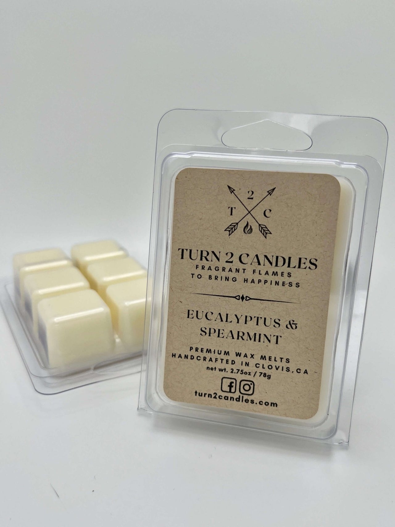 Soy Wax Melt - Eucalyptus and Spearmint - Premium Wax Melt from Turn2Candles - Just $5! Shop now at Turn2Candles