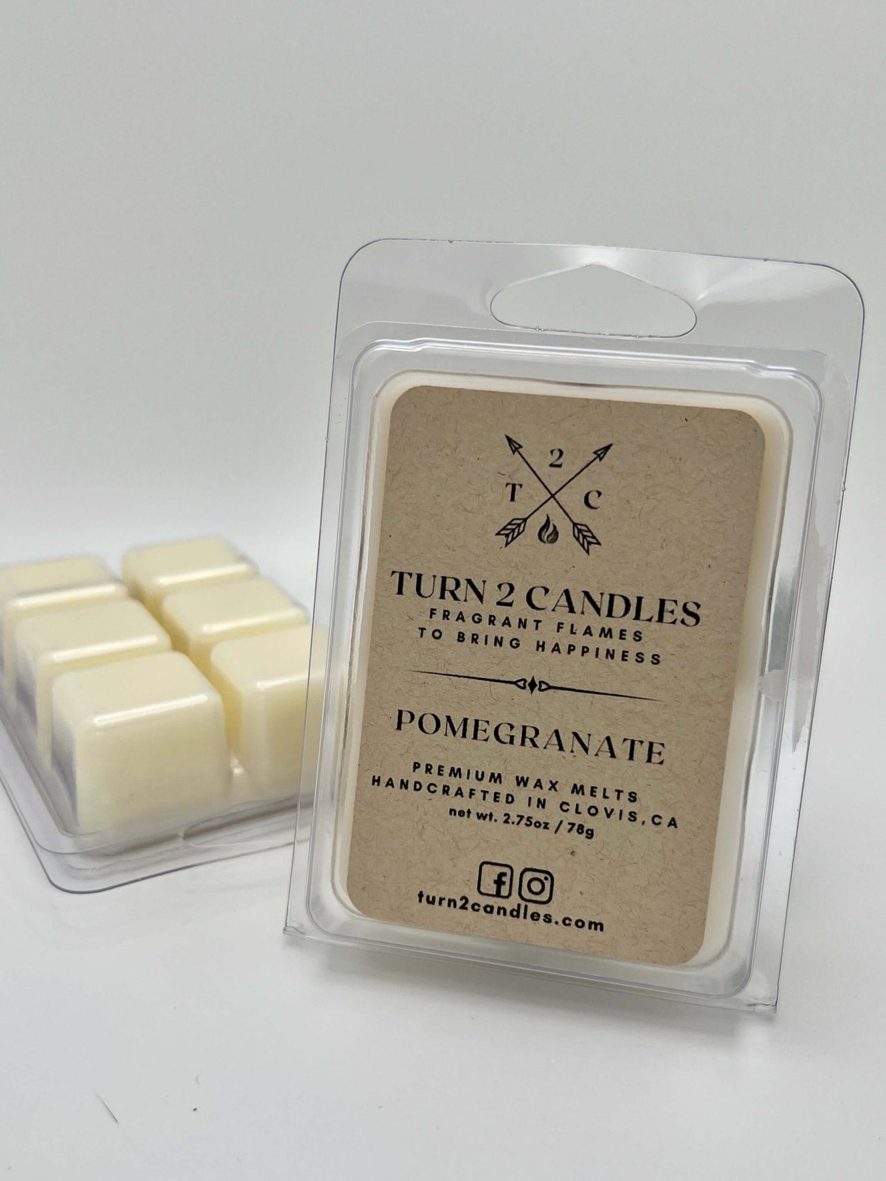 Soy Wax Melt - Pomegranate - Premium Wax Melt from Turn2Candles - Just $5! Shop now at Turn2Candles