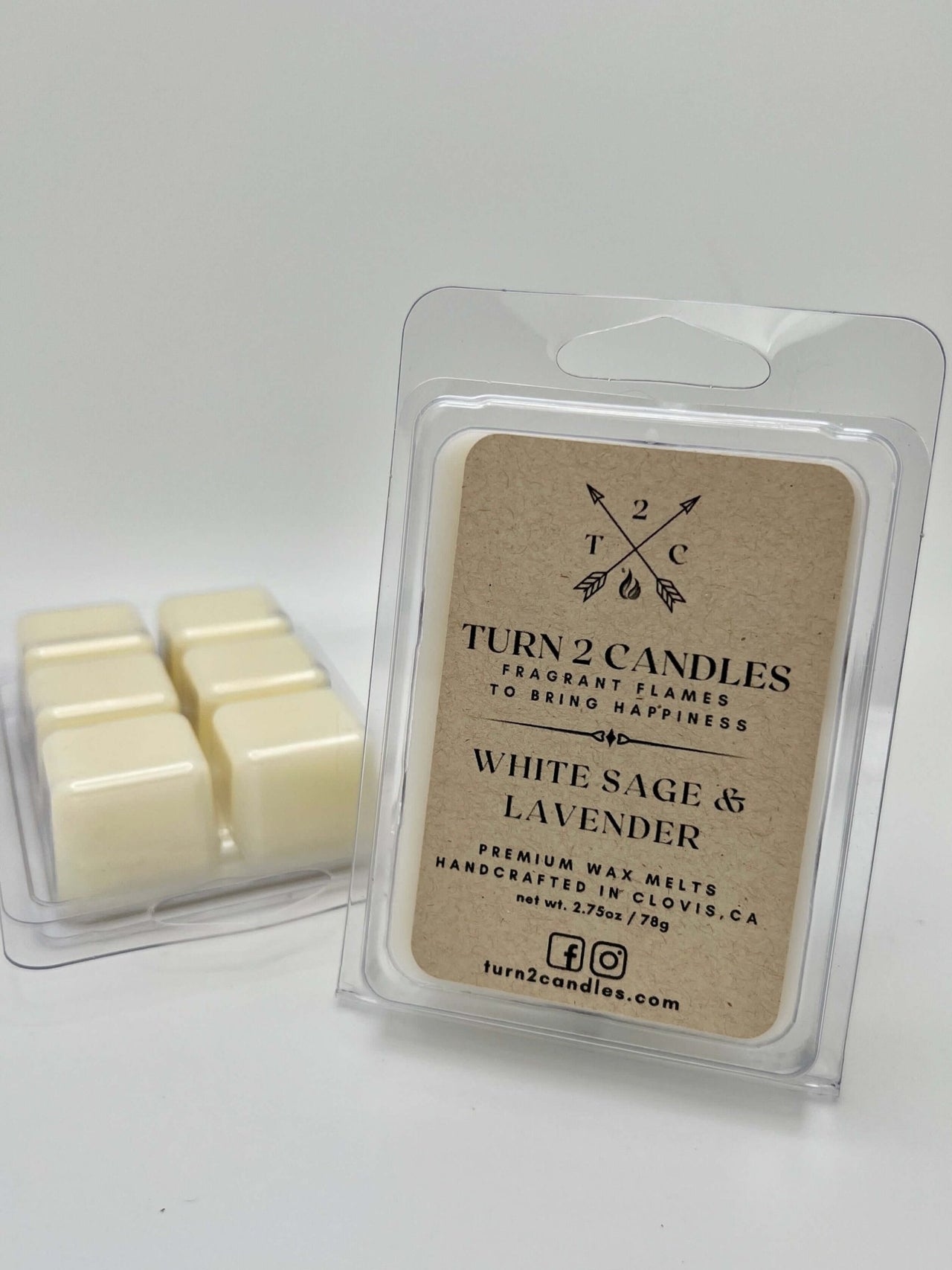 Soy Wax Melt - White Sage and Lavender - Premium Wax Melt from Turn2Candles - Just $5! Shop now at Turn2Candles