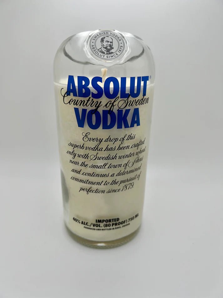 Upcycled Absolut Vodka Bottle Candle - Turn2Candles