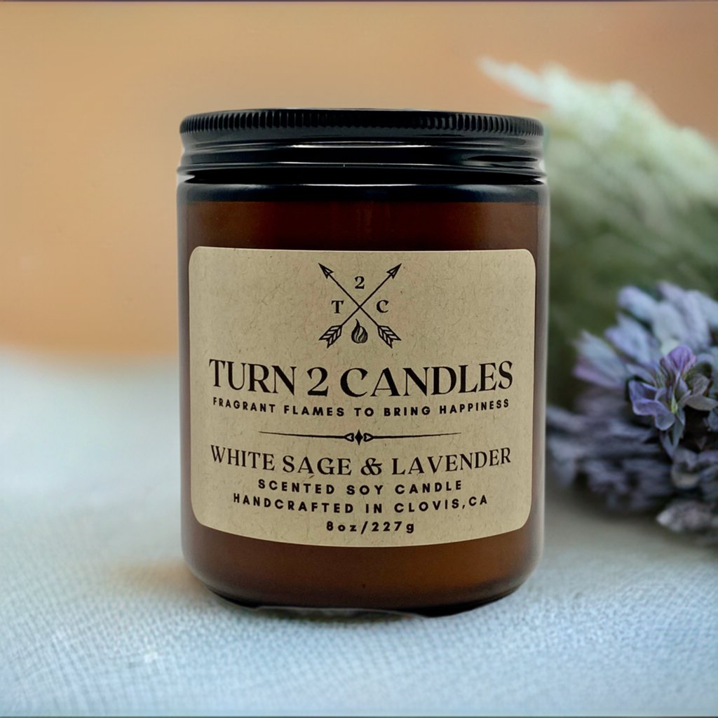 Soy Wax Candle - White Sage and Lavender - Premium Candle from Turn2Candles - Just $12! Shop now at Turn2Candles